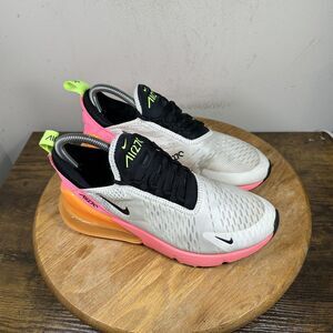 Nike Air Max 270 Shoes Womens Size 8 White Pink Volt DJ5997-100 Running Sneakers